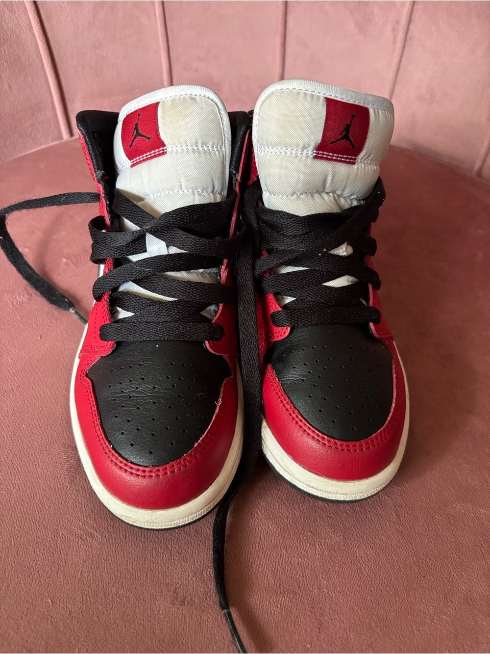 Jordan Kids Red, Black & White High-Top Sneakers